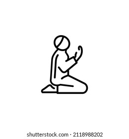 Islamic pray outline icon vector illustration