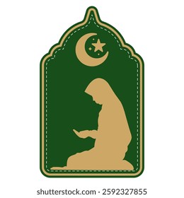 islamic prayer art vector illustration