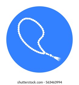 Islamic prayer beads icon in black style isolated on white background. Religion symbol stock vector illustration.