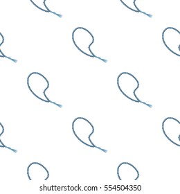 Islamic prayer beads icon in cartoon style isolated on white background. Religion pattern stock vector illustration.