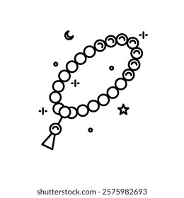 Islamic prayer beads icon design illustration