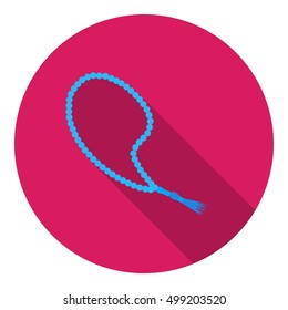 Islamic prayer beads icon in flat style isolated on white background. Religion symbol stock vector illustration.