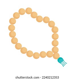 cuentas islámicas de oración sobre fondo blanco