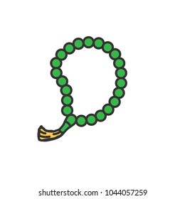Islamic prayer beads. Simple monoline icon style for muslim ramadan and eid al fitr celebration.