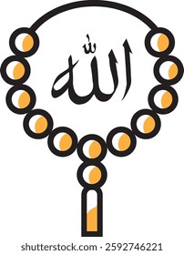 Islamic Prayer Beads (Tasbih) with "Allah" Calligraphy