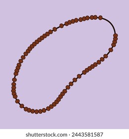  Islamic Prayer Beads Vector Illustration Islamic Prayer Counting Beads icon