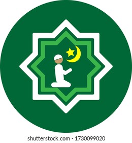 The Islamic prayer icon flat style for web design