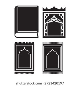 Islamic prayer mat with book icon