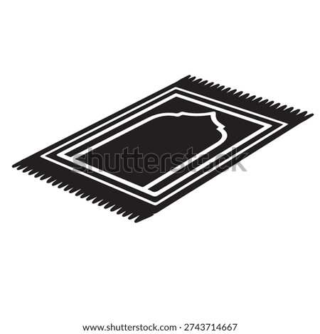 Islamic prayer mat with fringe, representing devotion and religious practice.