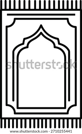 Islamic prayer mat icon. sajadah janamaz carpet. muslim pray accessory. religious devotion symbol. worship item.