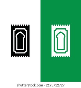 Islamic prayer mat Vector icon in Glyph Style. Sajadah is an Islamic rug for Muslim prayer. Vector illustration icons can be used for applications, websites, or part of a logo.