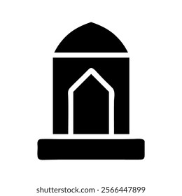 Islamic prayer rug icon. Concept of faith, prayer, and spirituality.