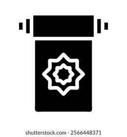 Islamic prayer rug icon. Concept of faith, spirituality, and devotion.