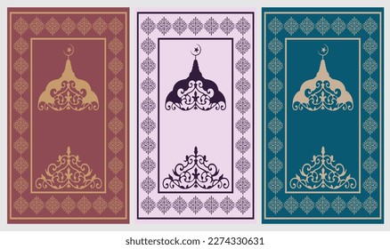 Islamic prayer rug vector design collection