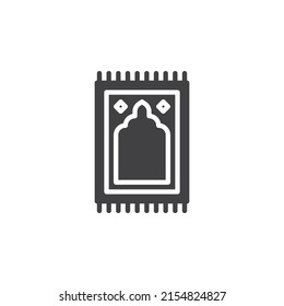Islamischer Gebetsmarsch, Vektorsymbol. volles Flachzeichen für mobiles Konzept und Webdesign. Symbol für die Putzlymphe des Gebets. Symbol, Logo-Abbildung. Vektorgrafik