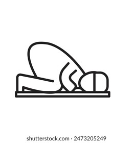 Islamic Prayer Sujud Icon Perfect for Religious Observance and Rituals