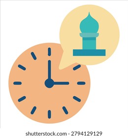 Islamic prayer time call icon with religious significance vector