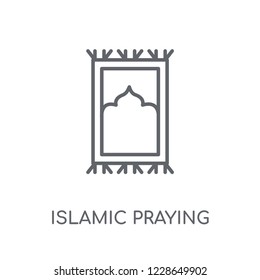 Islamic Praying Carpet linear icon. Modern outline Islamic Praying Carpet logo concept on white background from Religion-2 collection. Suitable for use on web apps, mobile apps and print media.