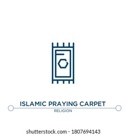 icono vectorial de la alfombra islámica de plegado. ilustración de elemento simple. ícono de contorno de alfombra islámica de oración a partir del concepto de religión editable. se puede usar para web y móvil

