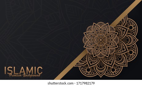 Islamic Premium Background, Suitable for Greeting Card, Poster and Banner. Vector Illustration