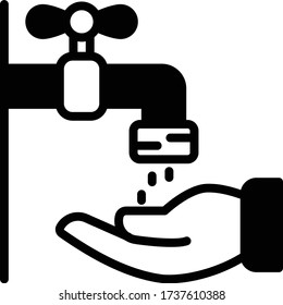 Islamic procedure for cleansing parts of the body vector Glyph icon design, Wudu Concept,  Ramazan kareem and Islamic Symbols on white background,
