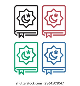 islamic quran logo vector illustration with clear background