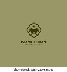 islamic quran or mosque logo simple and elegant vector 
