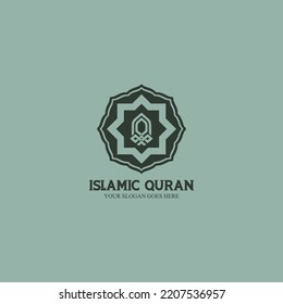 islamic quran or mosque logo simple and elegant vector 