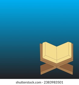 Islamic Quran on blue background. Ramadan icon vector illustration. Islamic religion book