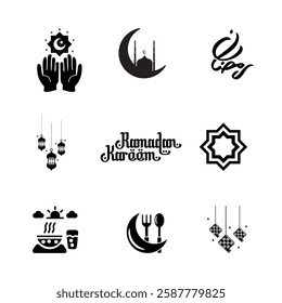 Islamic Ramadan Arabian Religions Silhouette Icon