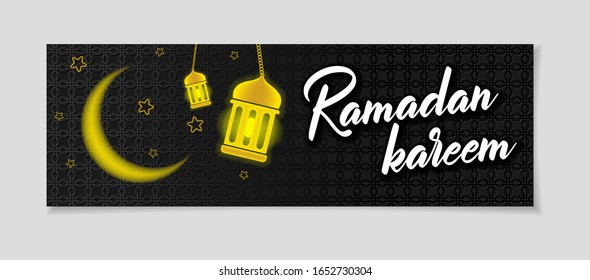 Islamic ramadan background design banner, ramadhan kareem design set mosque element.