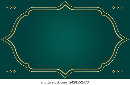 Islamic Ramadan background design with gold frame. Ramadan copy space border for banner, template, and cover
