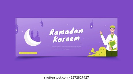 Islamic Ramadan background for social media cover template