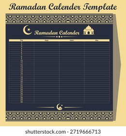 Islamic Ramadan Calendar Square Design for Social Media