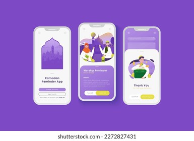 Islamic ramadan concept on onboard screen mobile apps