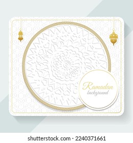 Diseño de tarjetas eid de Ramadán islámico fondo ornamental dorado