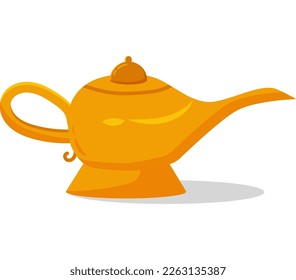 El islámico ramadan eid mubarak aladdin elemento lámpara en ilustración plana simple divertido y elegante diseño vectorial