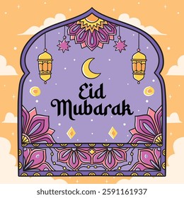 Islamic Ramadan and Eid Mubarak design for background, card, carousel, etc. With beautiful design in vector file