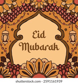 Islamic Ramadan and Eid Mubarak design for background, card, carousel, etc. With beautiful design in vector file