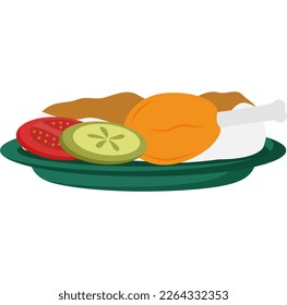 Elemento islámico ramadan alimento iftar en ilustración plana simple diversión y elegante diseño vectorial