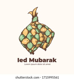 Islamic Ramadan event background with cartoon illustration