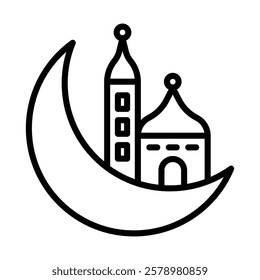 Islamic Ramadan icon Black and white logo
