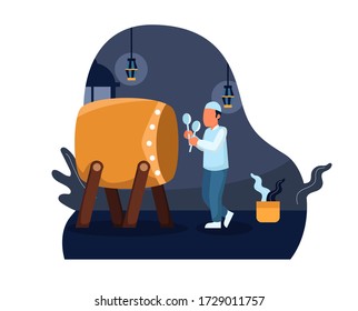 ilustración de diseño plano islámico ramadan kareem