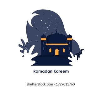 islamic ramadan kareem flat design illustraton