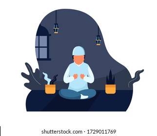 islamic ramadan kareem flat design illustraton