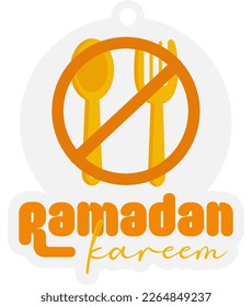 Islamic ramadan kareem label badge in flat illustration simple fun and elegant vector design
