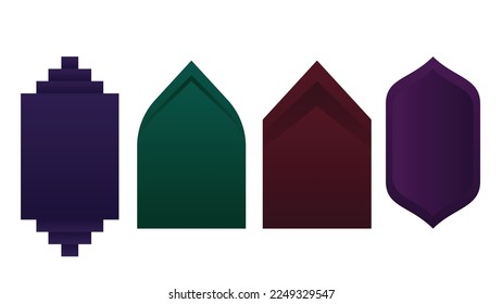 Islamic ramadan kareem oriental style arches with modern gradient mosque and arabic shapes