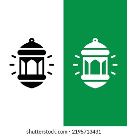 Islamic Ramadan Lantern Vector Icon in Glyph Style. Lantern is an Islamic decorative lamp. Vector illustration icon can be used for an app, website, or part of a logo.