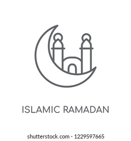 Islamic Ramadan linear icon. Modern outline Islamic Ramadan logo concept on white background from Religion-2 collection. Suitable for use on web apps, mobile apps and print media.