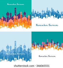 islamic ramadan mubarak art theme vector illustration